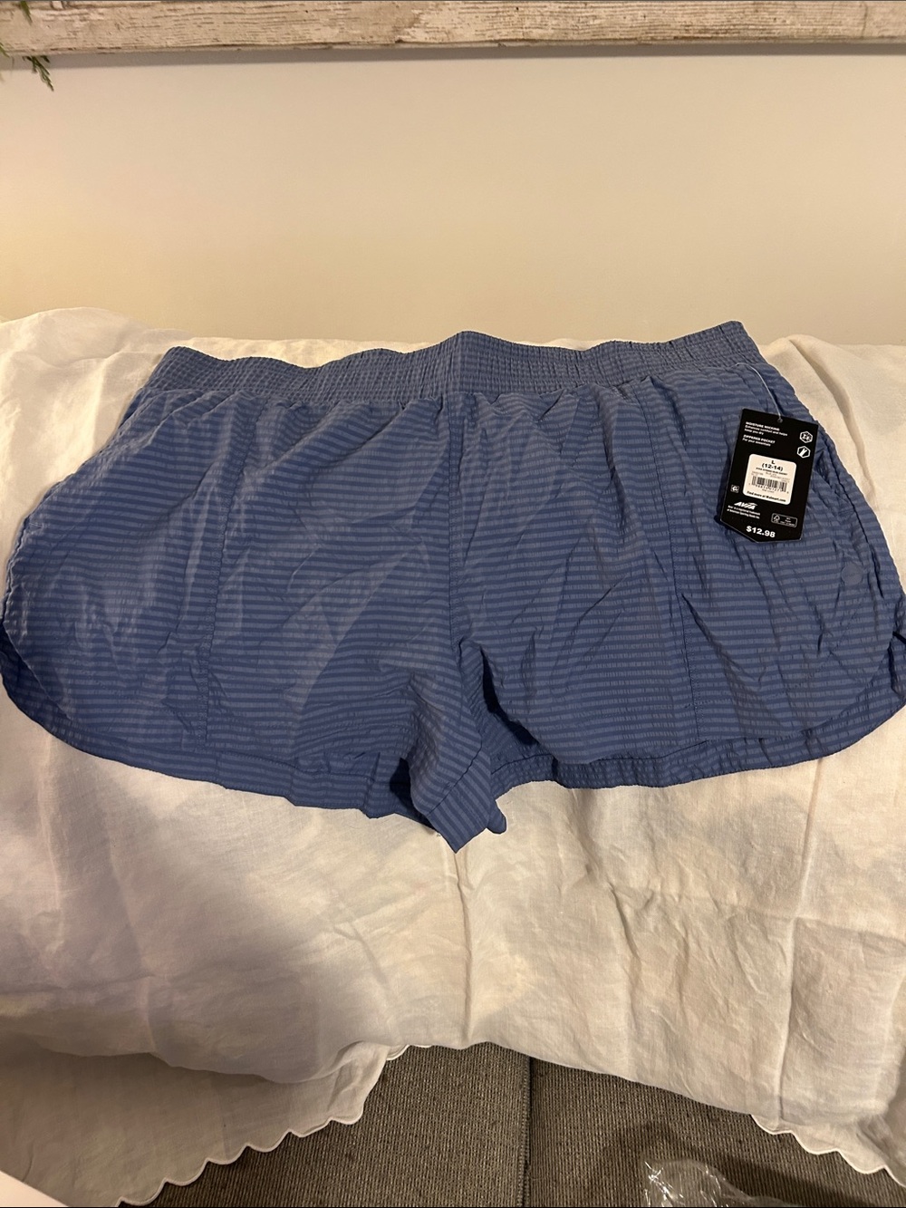 Avia Blue Striped Athletic Shorts